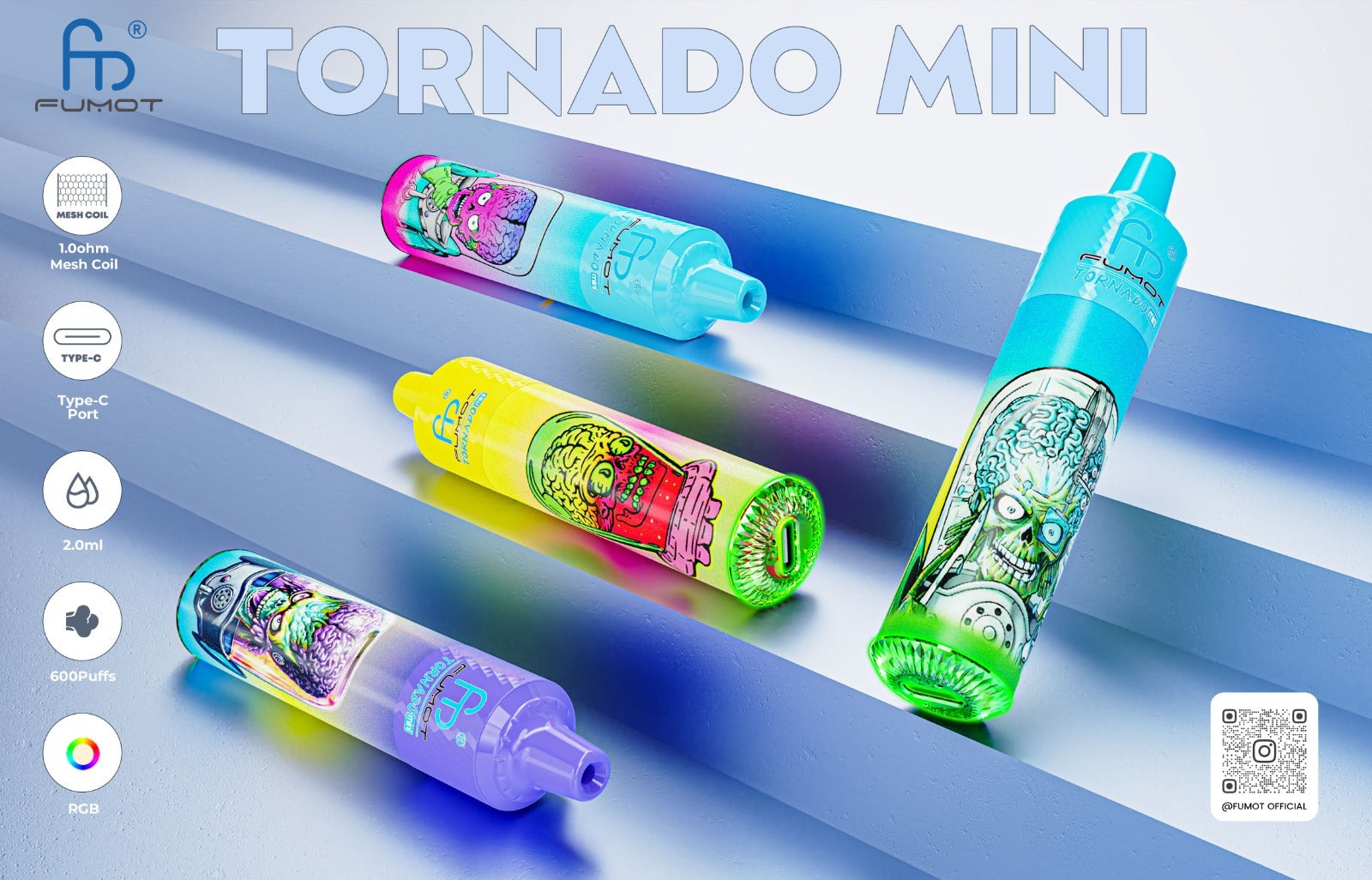 RandM Tornado mini 600 puffs Blue Mist Vapes RandM Tornado mini 600 puffs Blue Mist Vapes