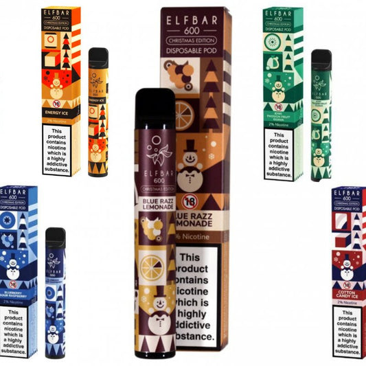 Elf Bar 600 Puffs Christmas Edition Disposable Vape Blue Mist Vapes Elf Bar 600 Puffs Christmas Edition Disposable Vape Blue Mist Vapes